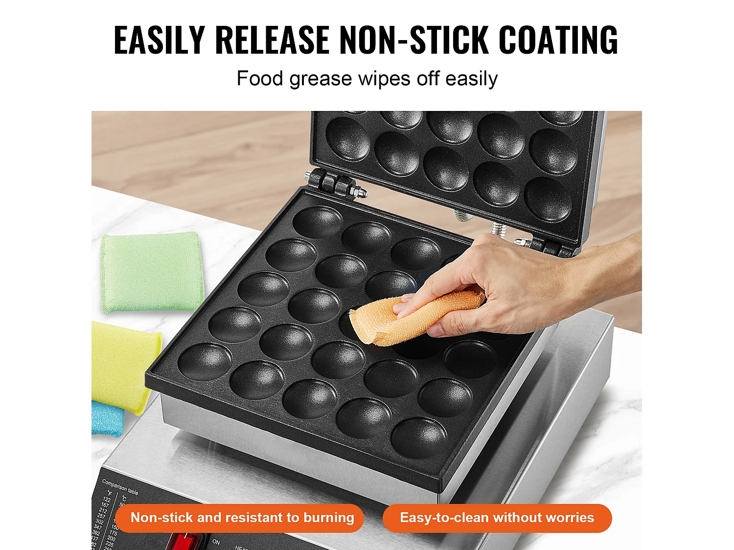 Waffeleisen SucceBuy Set aus 25 Mini-Holländischen Pfannkuchen 43 mm für Gewerbliche Bäckerei Dorayaki 1700 W