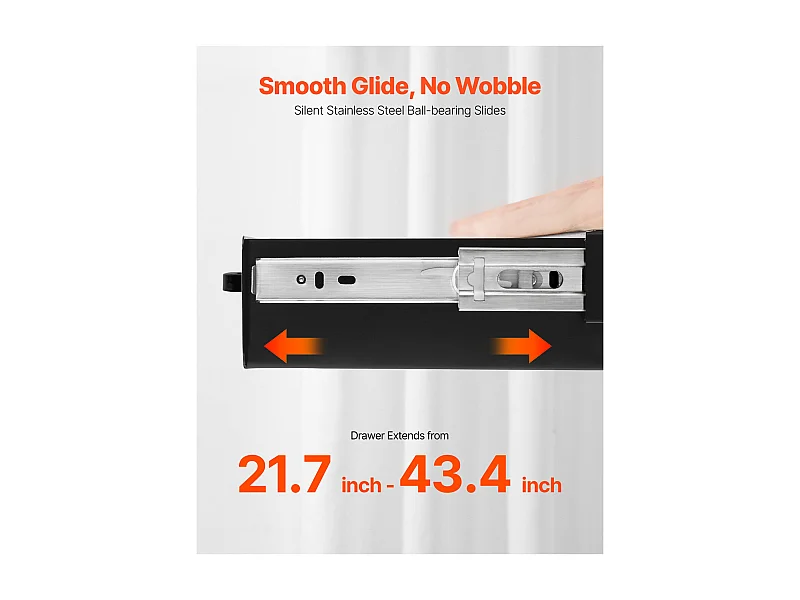 Schubladen Organizer SucceBuy Ausziehbar 58 cm unter dem Schreibtisch Platzsparend für das Homeoffice