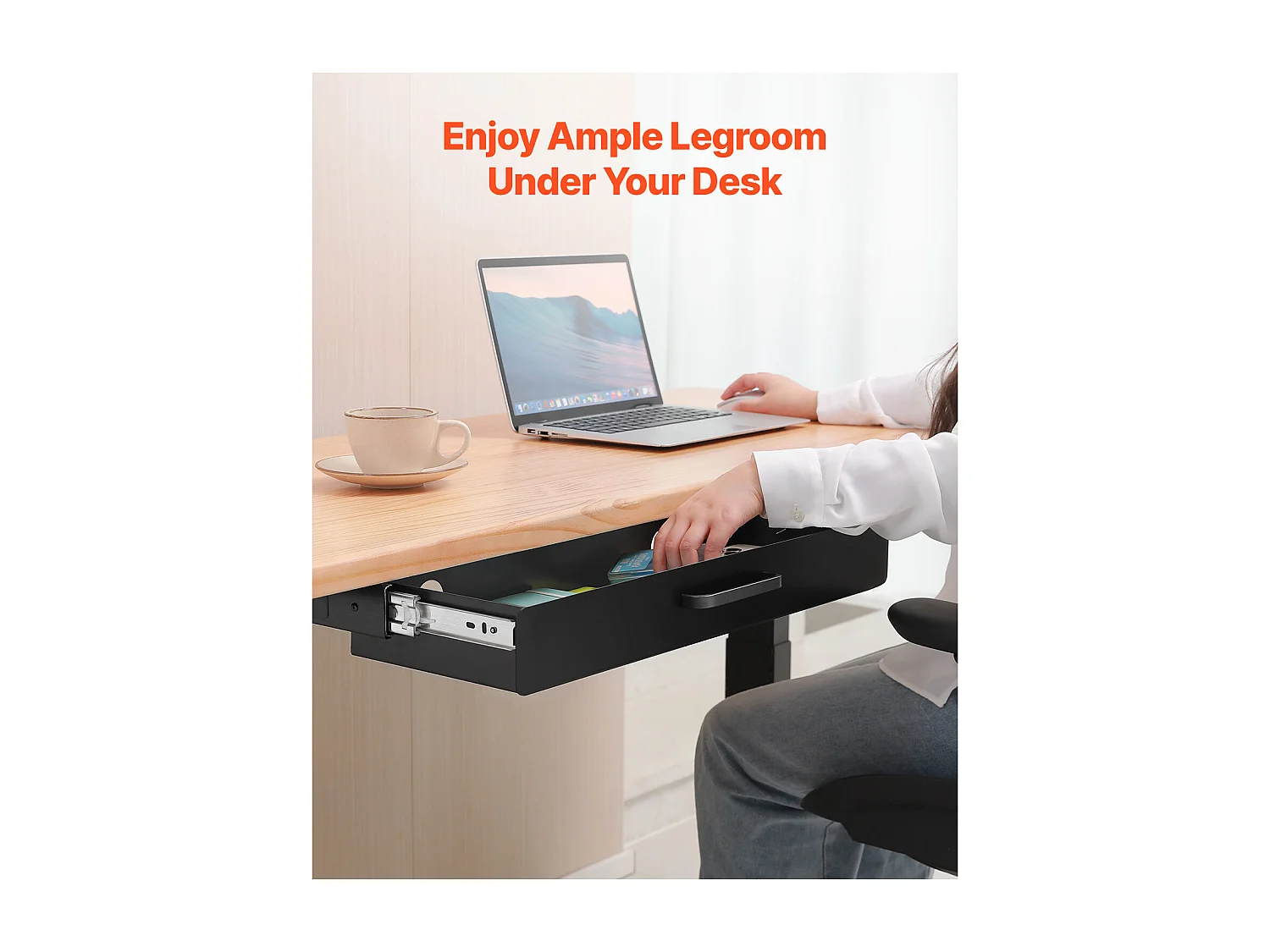 Organiseur de Tiroir SucceBuy Coulissant 58 cm sous le Bureau Gain de Place pour le Bureau à Domicile