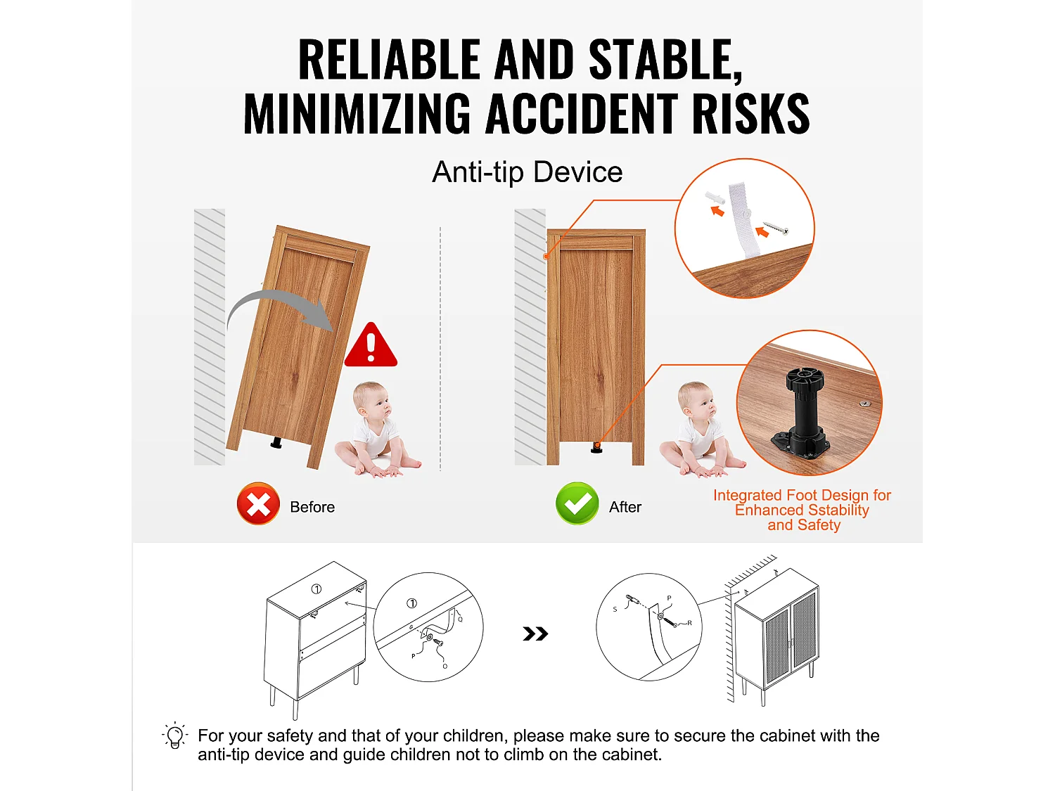 Armoire SucceBuy Ensemble de 2 Armoires en Rotin, Étages Réglables pour un Rangement Spacieux, Idéal pour les Couloirs, les Entrées