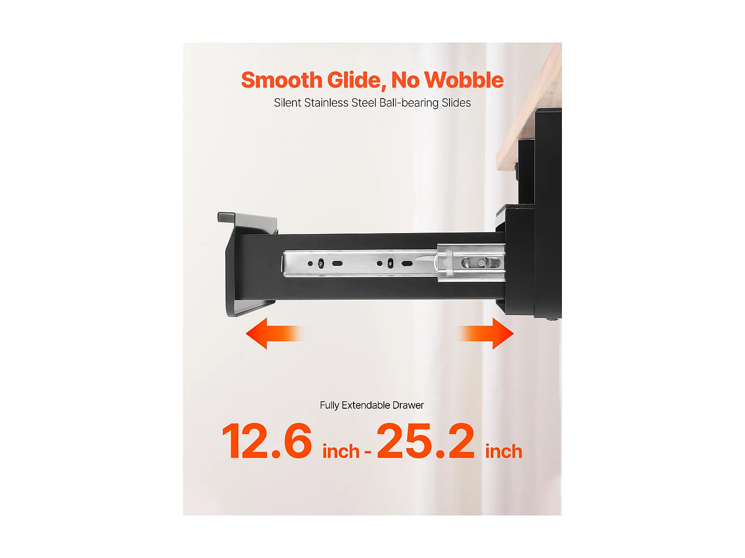 La Organizer SucceBuy Vergrendelbaar onder het Bureau van 33 cm Uitschuifbaar voor Thuiswerkplek