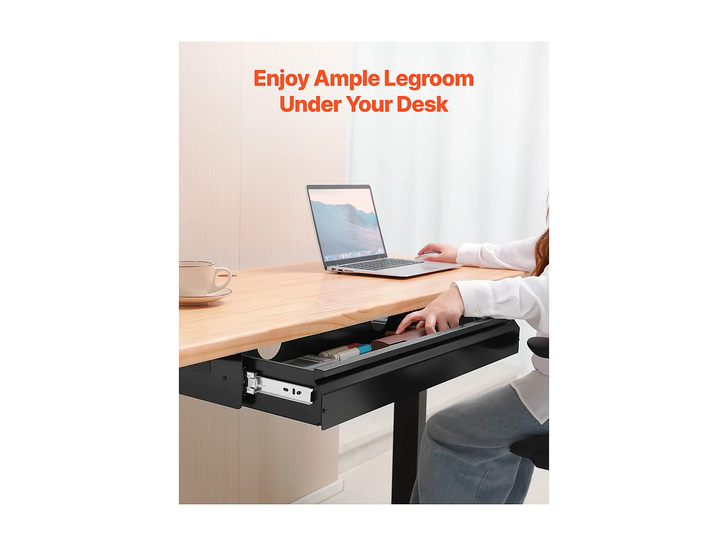 Organizzatore di Cassetto SucceBuy sotto Scrivania 68 cm Scorrevole Risparmio di Spazio per l Ufficio a Casa