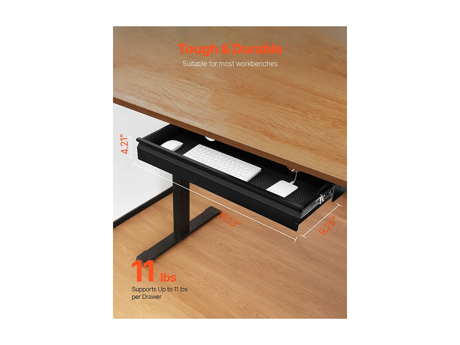 Organiseur de Tiroir SucceBuy sous Bureau 68 cm Coulissant Gain de Place pour le Bureau à Domicile