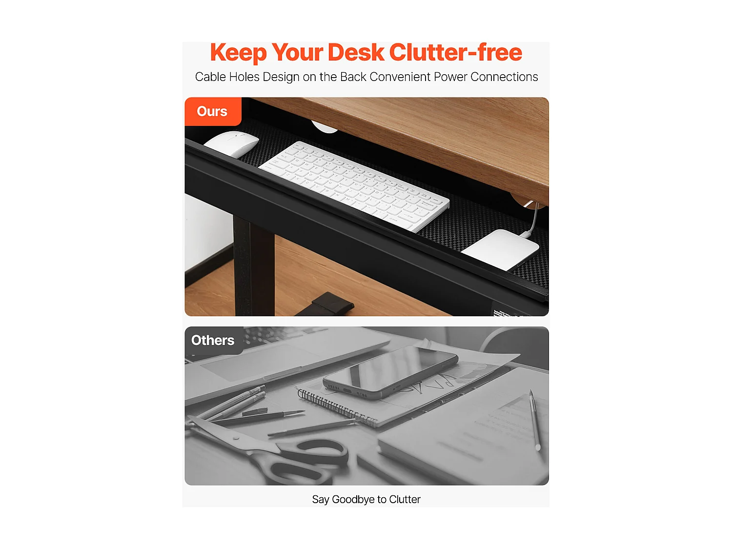 Organiseur de Tiroir SucceBuy sous Bureau 68 cm Coulissant Gain de Place pour le Bureau à Domicile