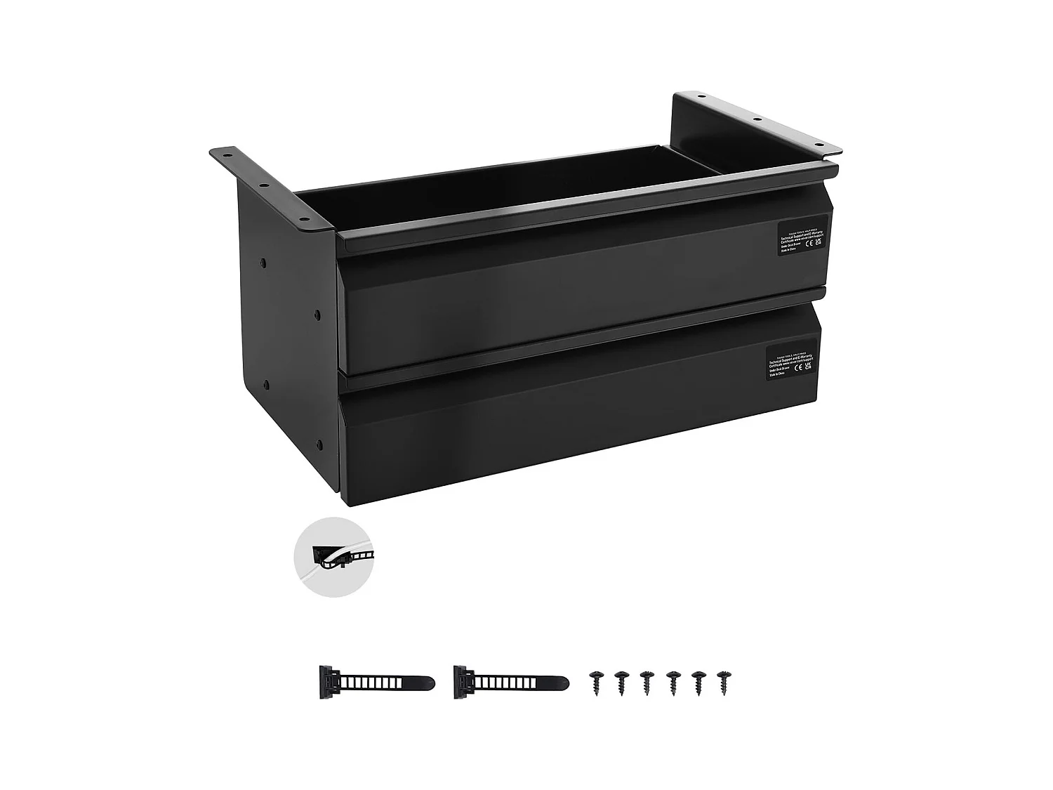 Organizer do Szuflad SucceBuy pod Biurko 40 cm Wsuwany Oszczędzający Miejsce, Ukryty Organizer do Przechowywania z 2 Poziomami