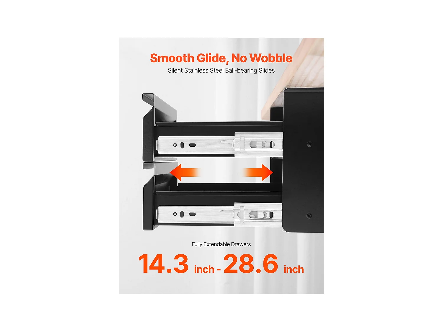 Organizer do Szuflad SucceBuy pod Biurko 40 cm Wsuwany Oszczędzający Miejsce, Ukryty Organizer do Przechowywania z 2 Poziomami