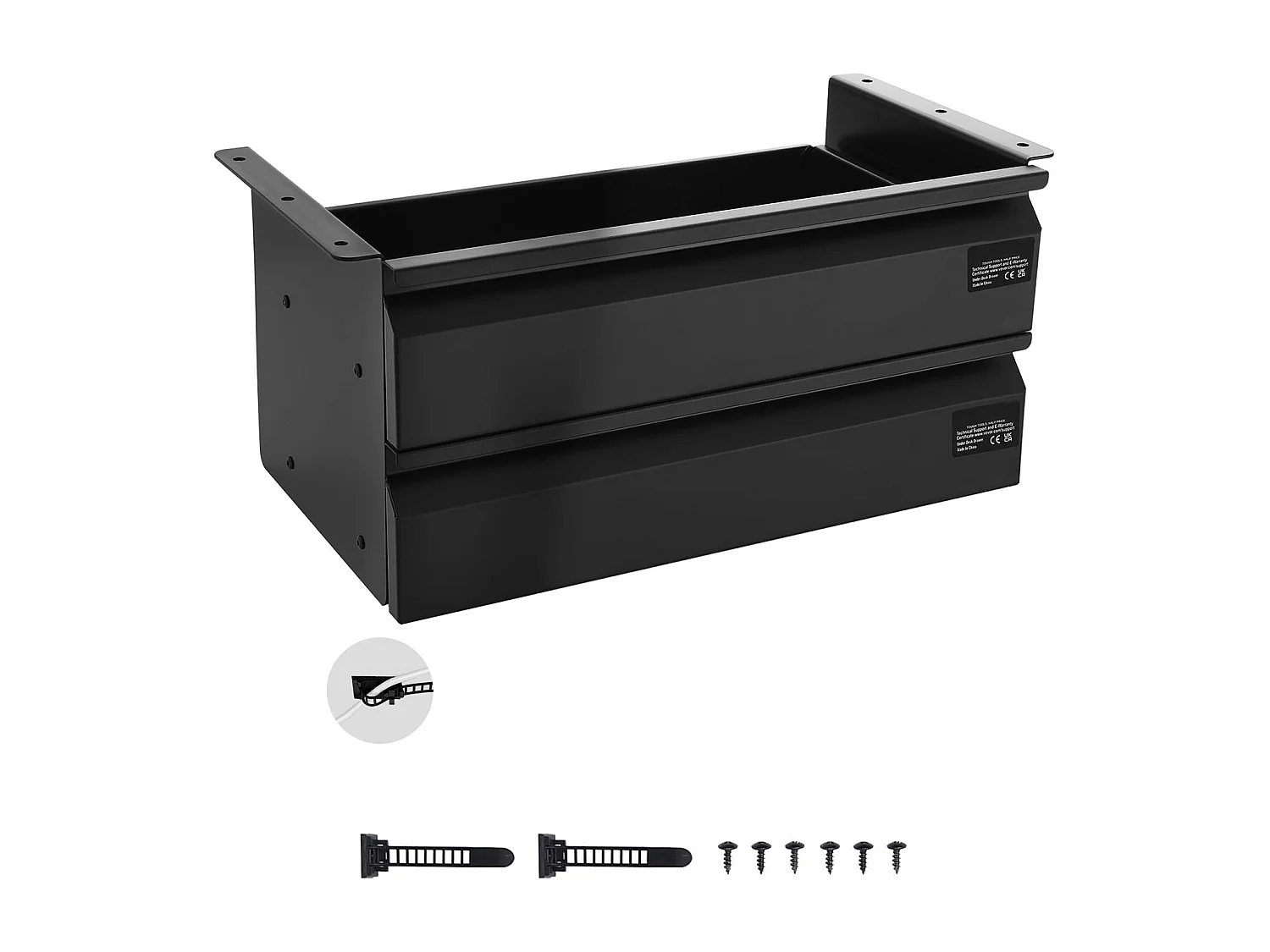 Organiseur de Tiroir SucceBuy sous le Bureau 40 cm Coulissant Gain de Place, Organiseur de Rangement Dissimulé à 2 Niveaux