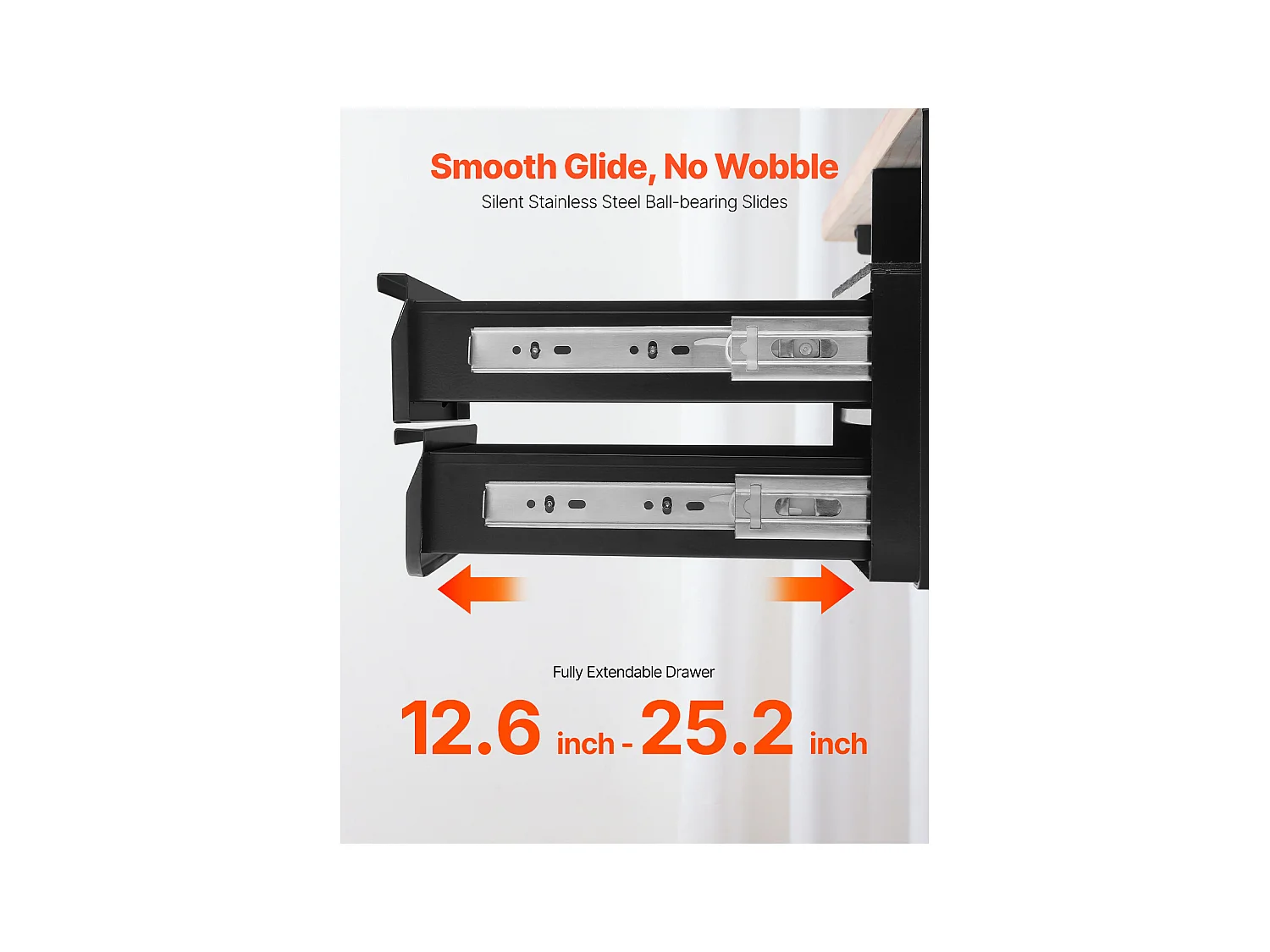 Schubladen Organizer SucceBuy Verriegelbar von 33 cm unter dem Schreibtisch Ausziehbar Organizer für Zuhause