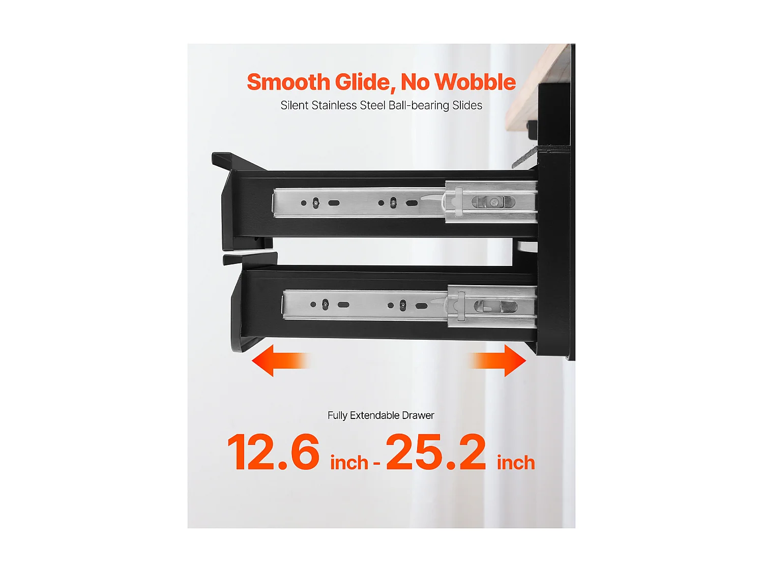 Organiseur de Tiroir SucceBuy Verrouillable de 33 cm sous le Bureau Organiseur Coulissant pour la Maison