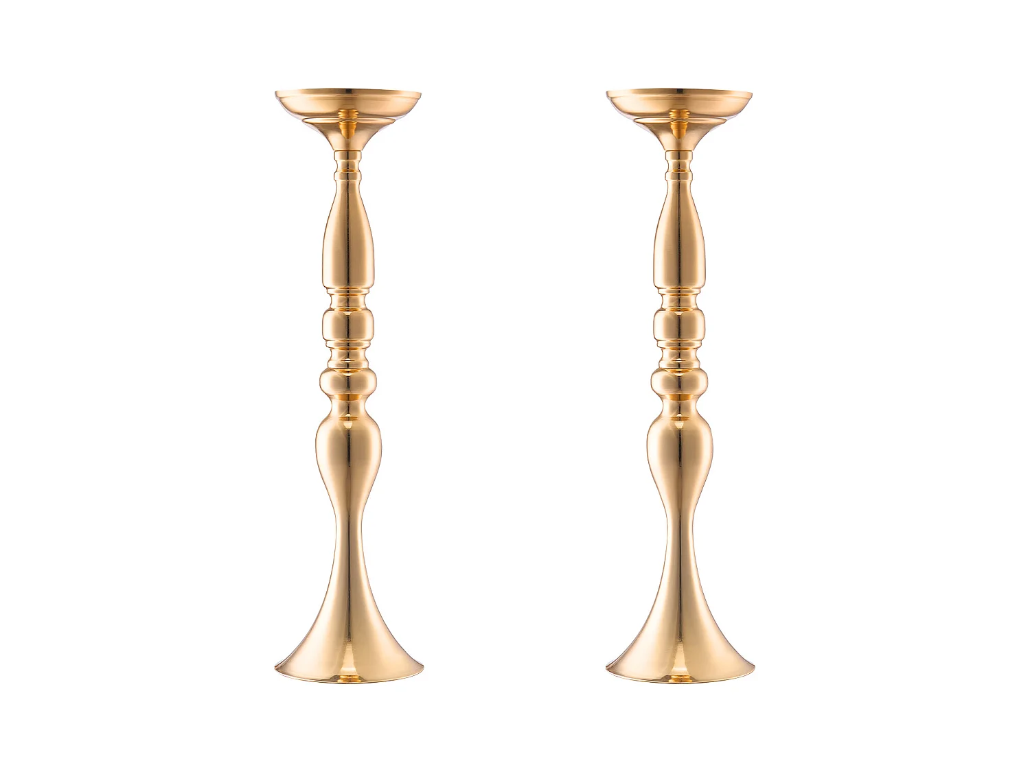 Vase SucceBuy Vase 24 Pièces 50 cm, Centre de Table en Métal, Doré, Floral, Fête de Mariage, Métal/Or