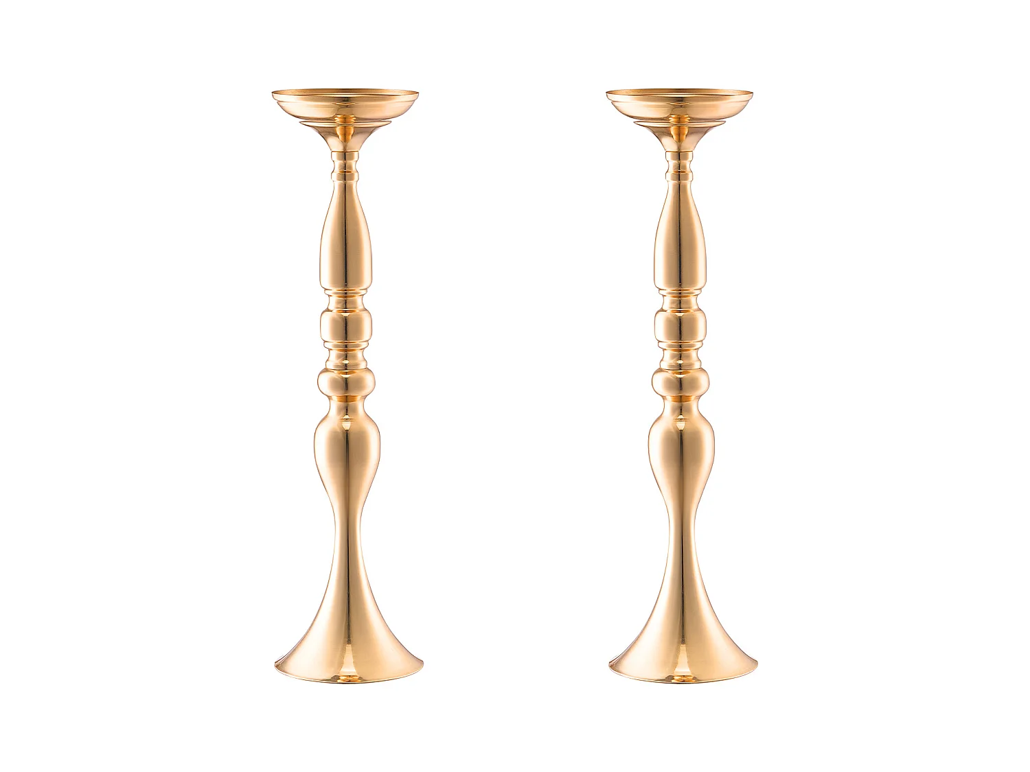 Vase SucceBuy Vase 24 Pièces 50 cm, Centre de Table en Métal, Doré, Floral, Fête de Mariage, Métal/Or