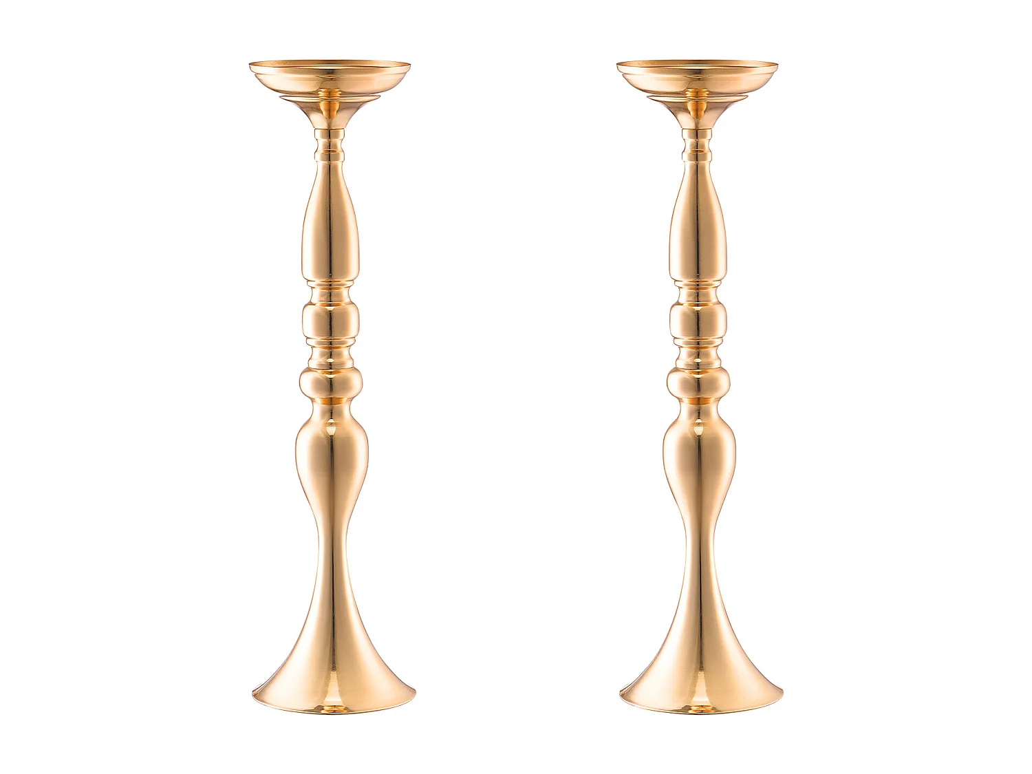 Vase SucceBuy Vase 24 Pièces 50 cm, Centre de Table en Métal, Doré, Floral, Fête de Mariage, Métal/Or