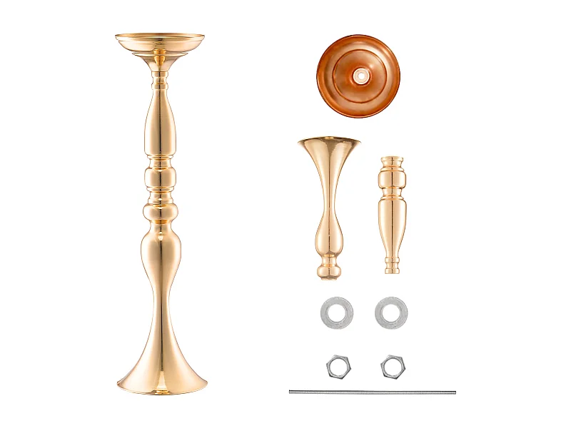 Vase SucceBuy 24er-Set 50 cm Vasen, Metall-Mittelstück, Gold, Blumen, für Hochzeitsfeiern, Metall/Gold