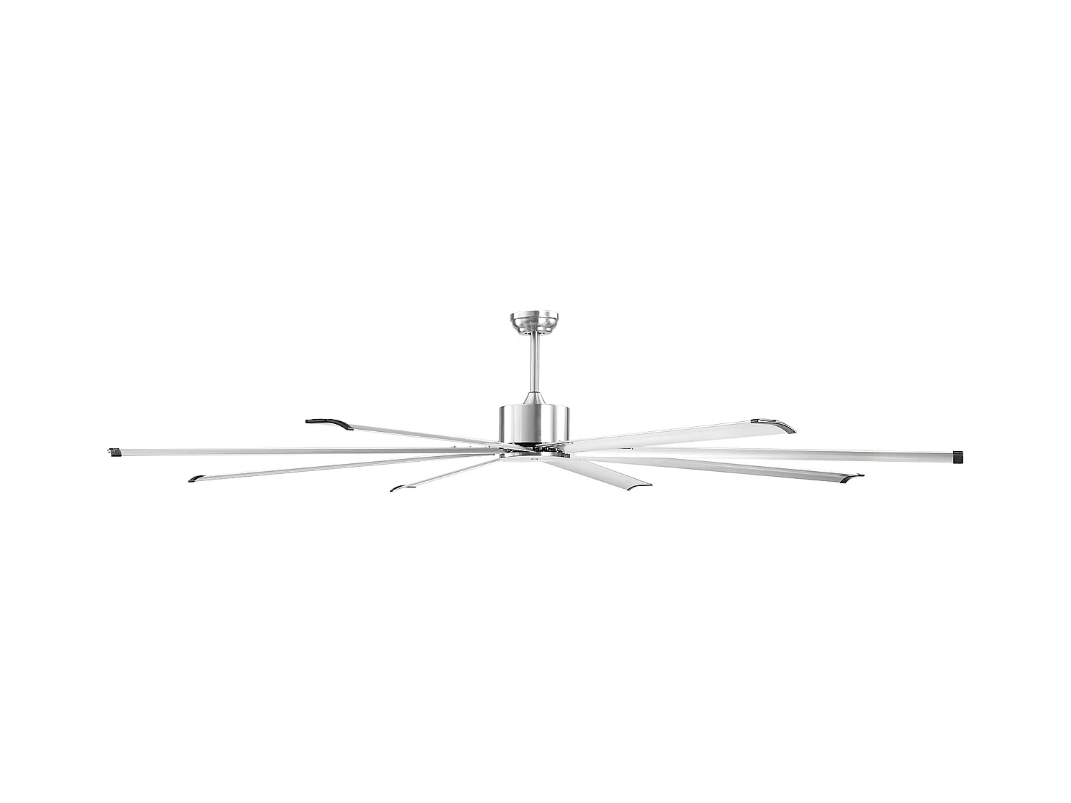 Ventilateur de Plafond SucceBuy 244 cm en Aluminium sans Lumière Télécommande Nickel Brossé