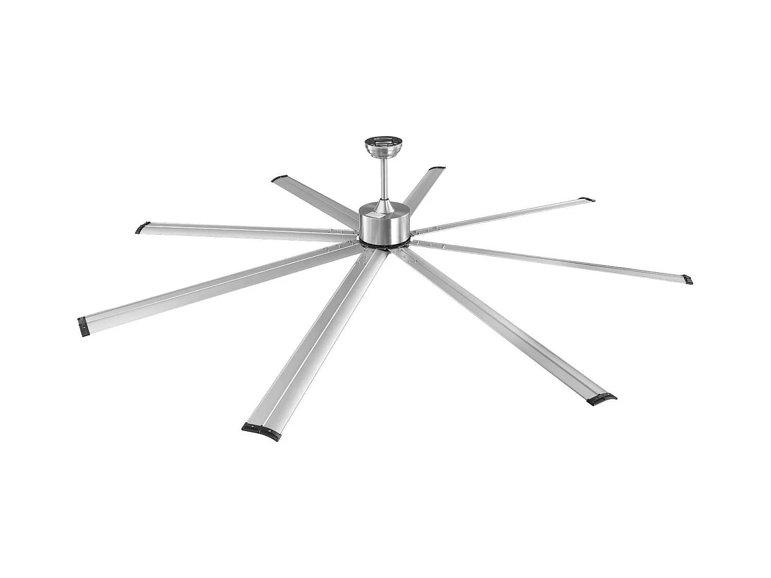 Ventilateur de Plafond SucceBuy 244 cm en Aluminium sans Lumière Télécommande Nickel Brossé