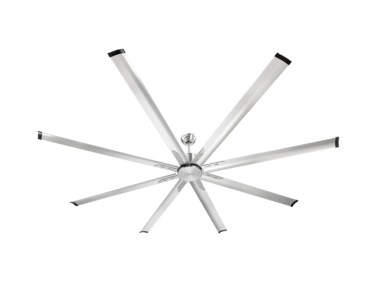 Ventilateur de Plafond SucceBuy 244 cm en Aluminium sans Lumière Télécommande Nickel Brossé