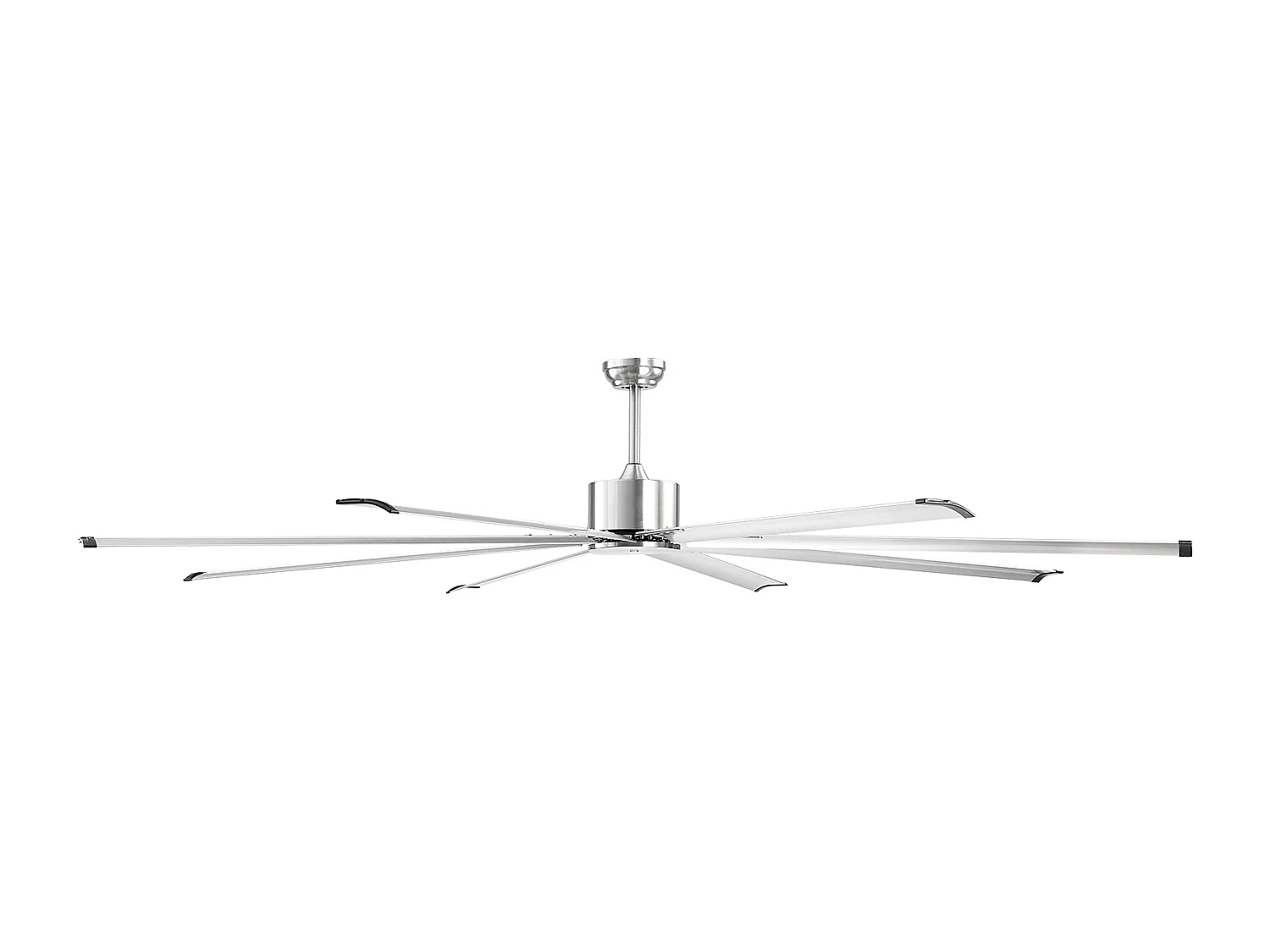 Deckenventilator SucceBuy 244 cm aus Aluminium ohne Licht Fernbedienung Gebürstetes Nickel
