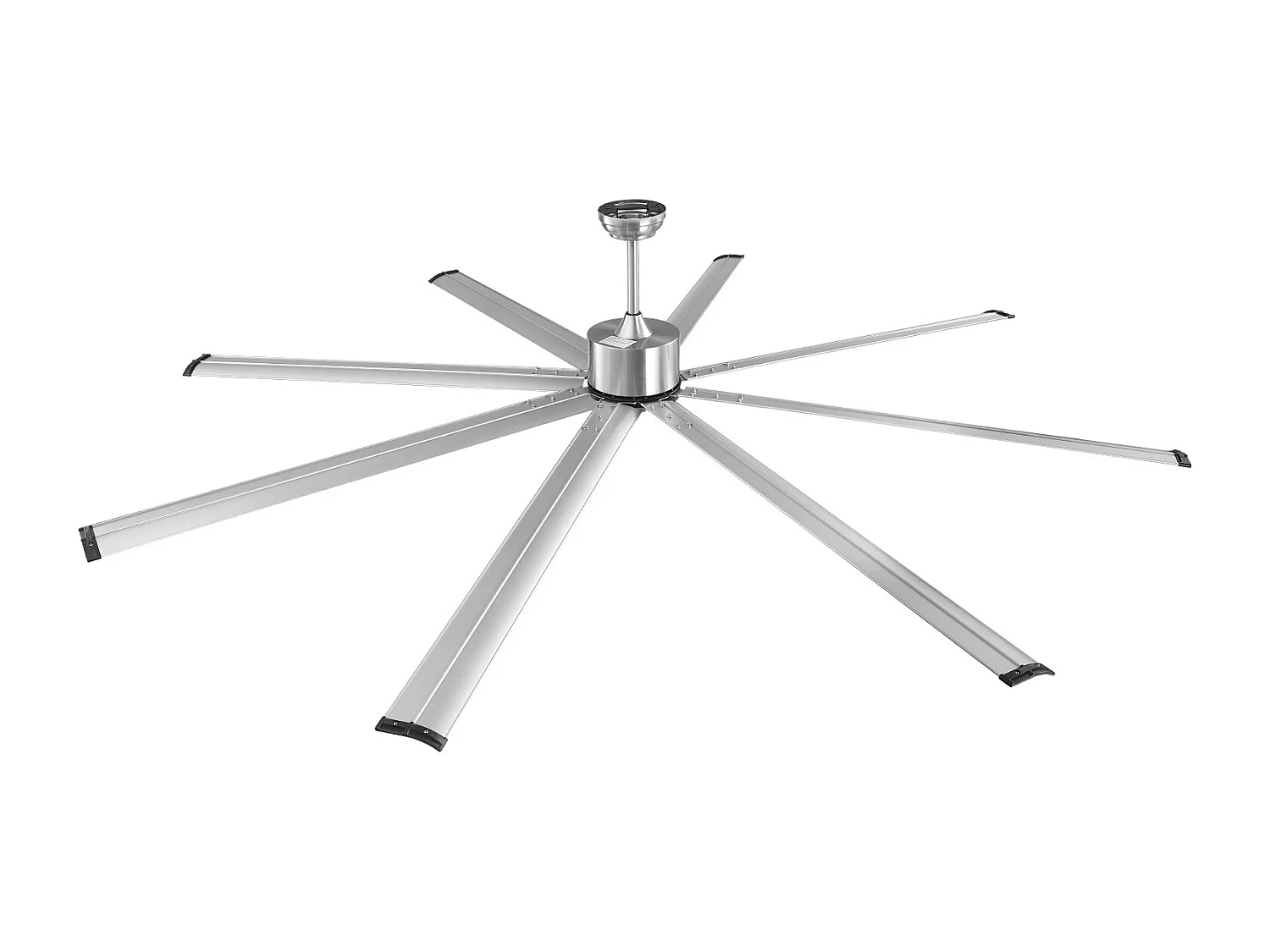 Deckenventilator SucceBuy 244 cm aus Aluminium ohne Licht Fernbedienung Gebürstetes Nickel