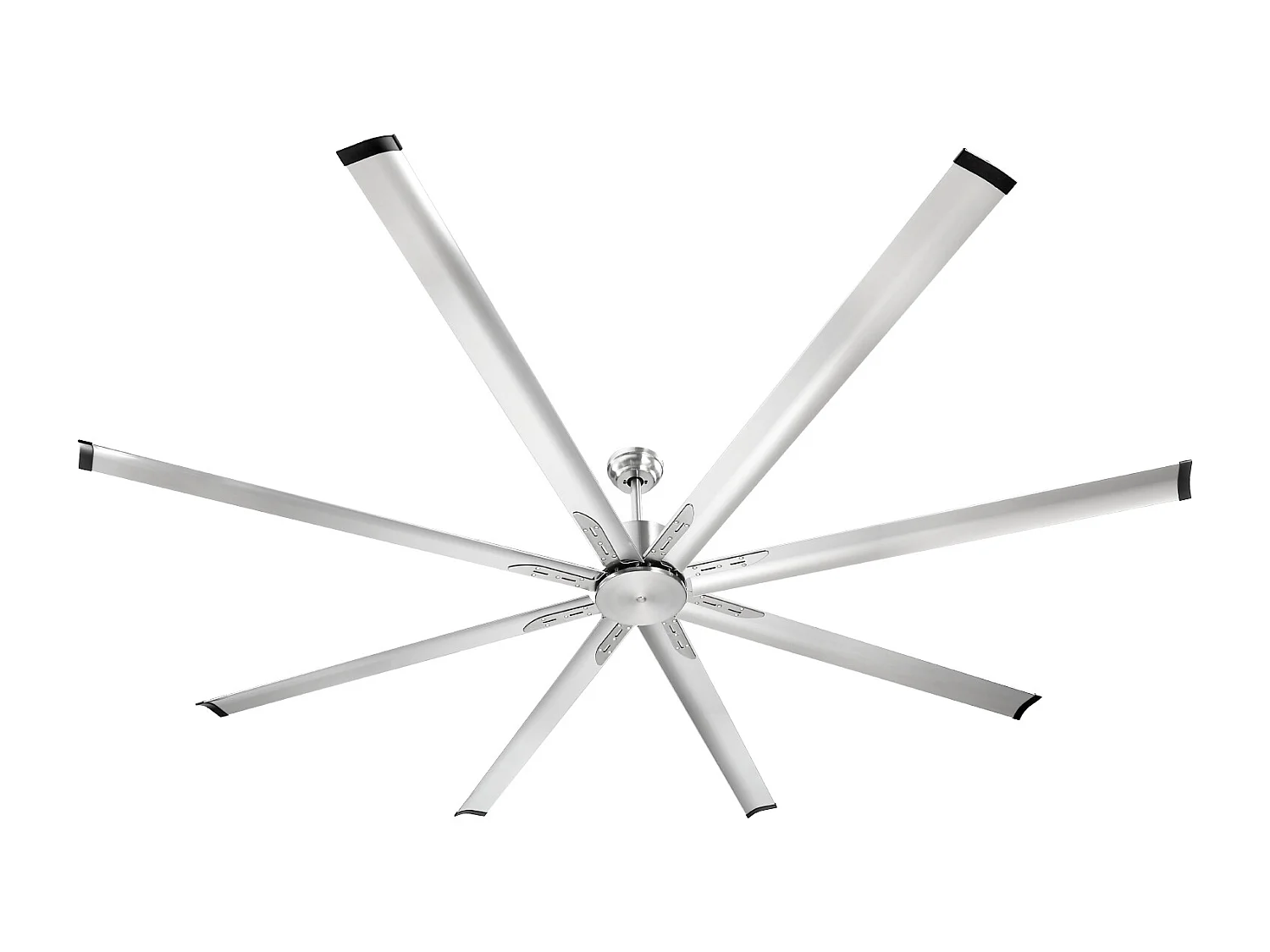 Deckenventilator SucceBuy 244 cm aus Aluminium ohne Licht Fernbedienung Gebürstetes Nickel