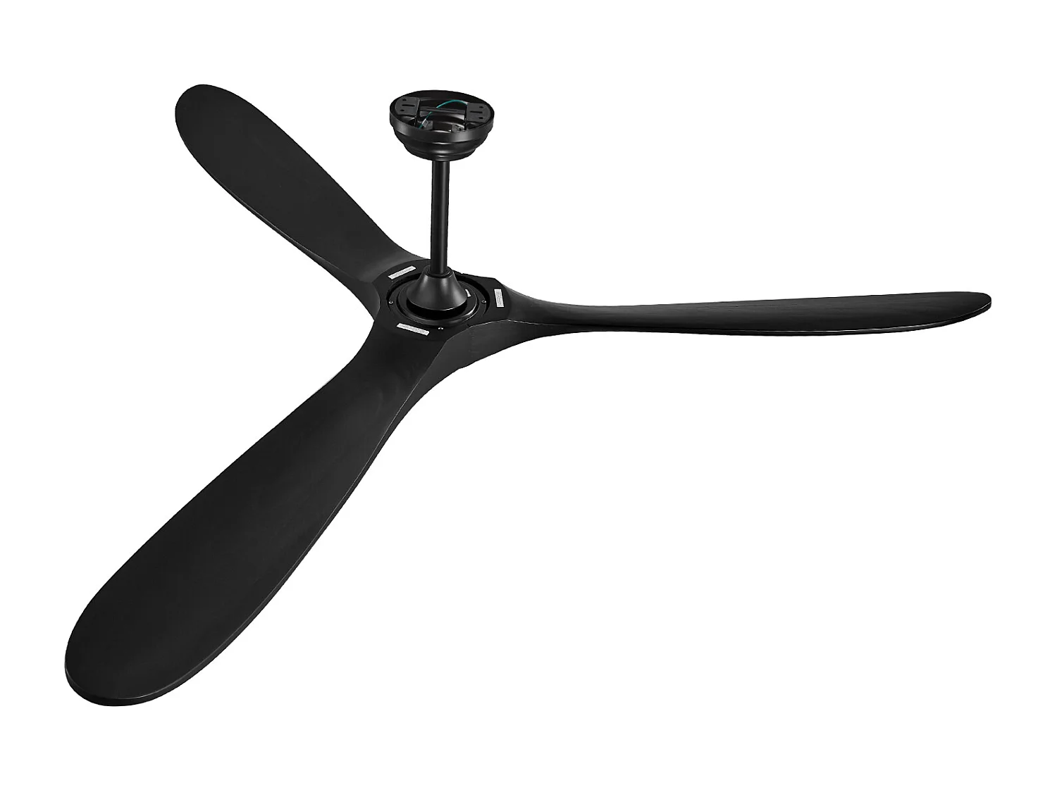 Ventilateur de Plafond à Pales en Bois SucceBuy 183cm sans Lumière avec Télécommande et Moteur Réversible Noir