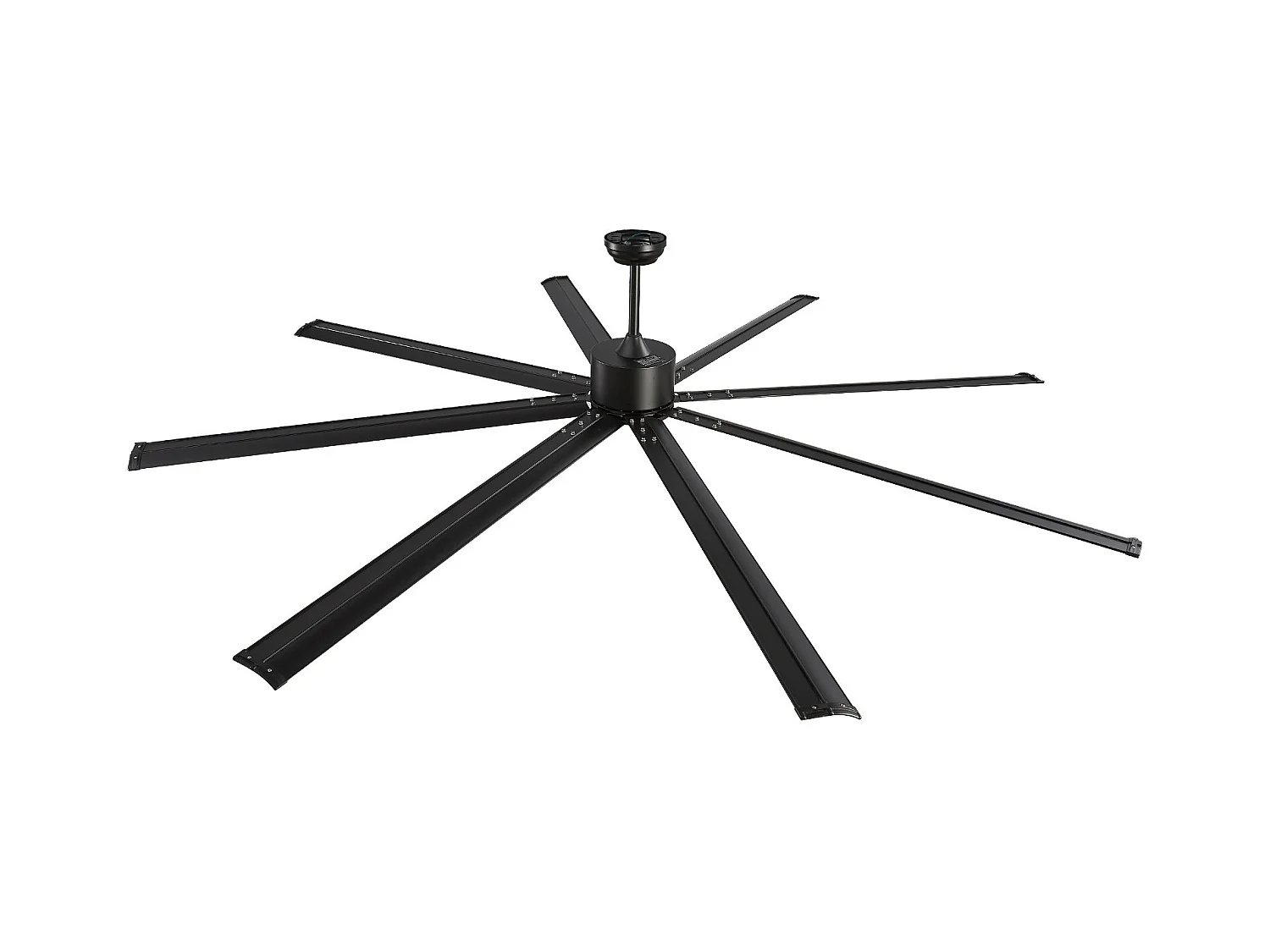 Ventilateur de Plafond en Aluminium SucceBuy 244 cm sans Lumière Télécommande Moteur à Courant Continu Noir