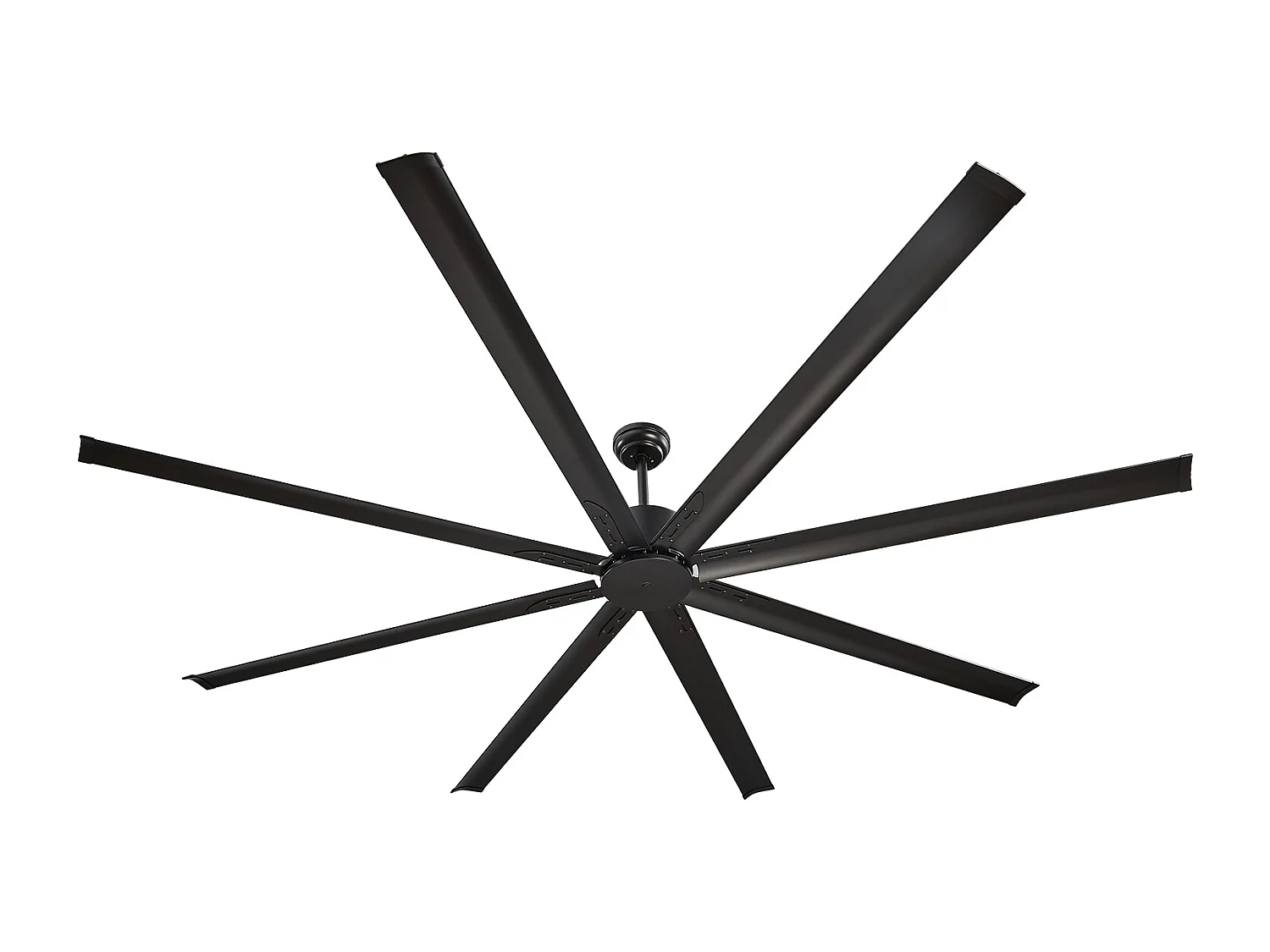 Ventilateur de Plafond en Aluminium SucceBuy 244 cm sans Lumière Télécommande Moteur à Courant Continu Noir