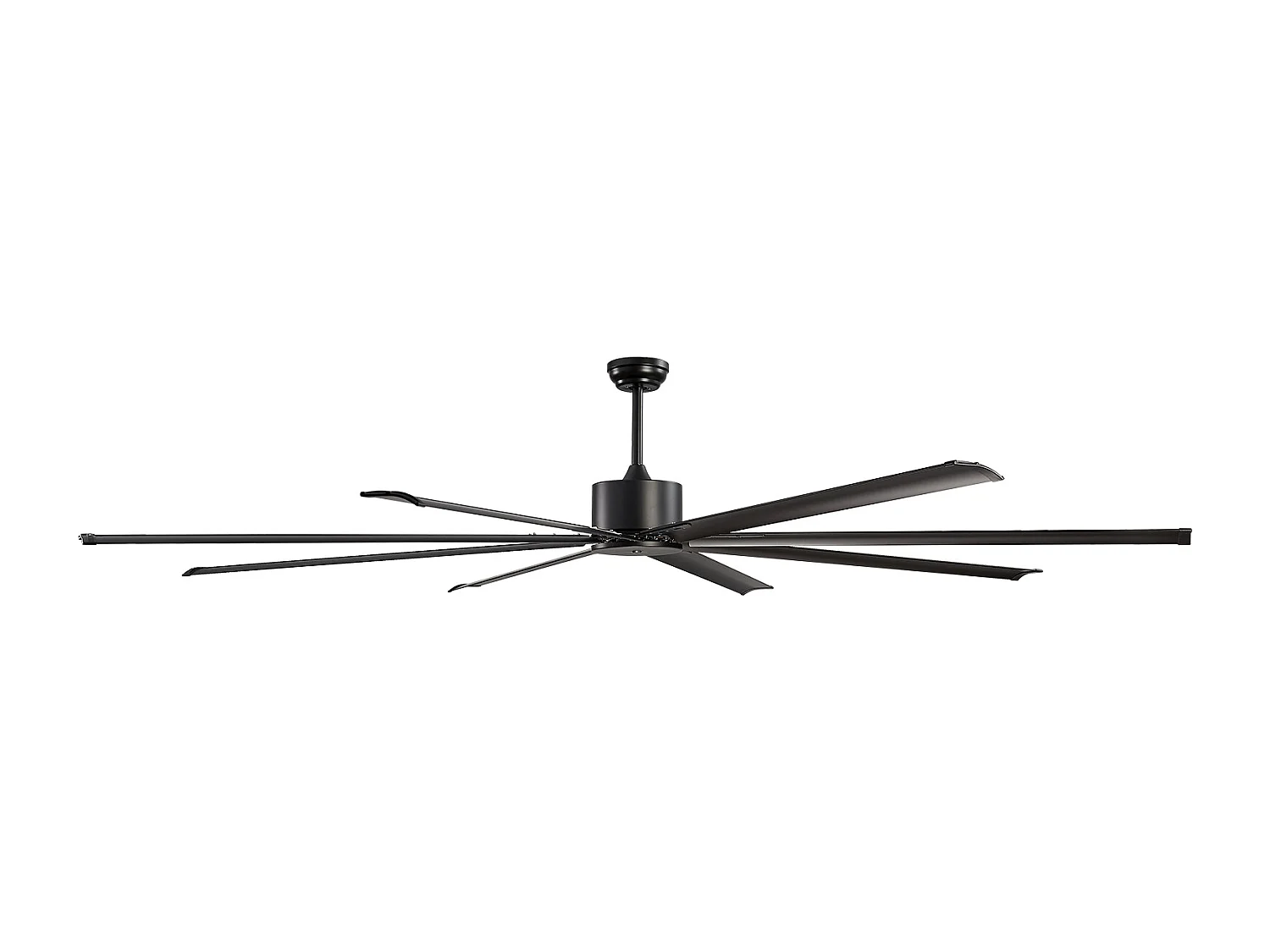 Ventilateur de Plafond en Aluminium SucceBuy 244 cm sans Lumière Télécommande Moteur à Courant Continu Noir