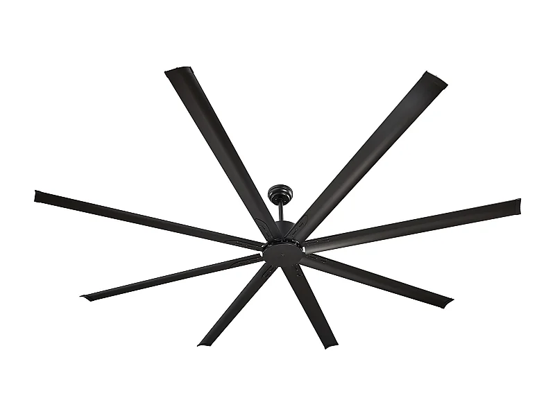 Plafondventilator van Aluminium SucceBuy 244 cm zonder Licht Afstandsbediening Gelijkstroom Motor Zwart