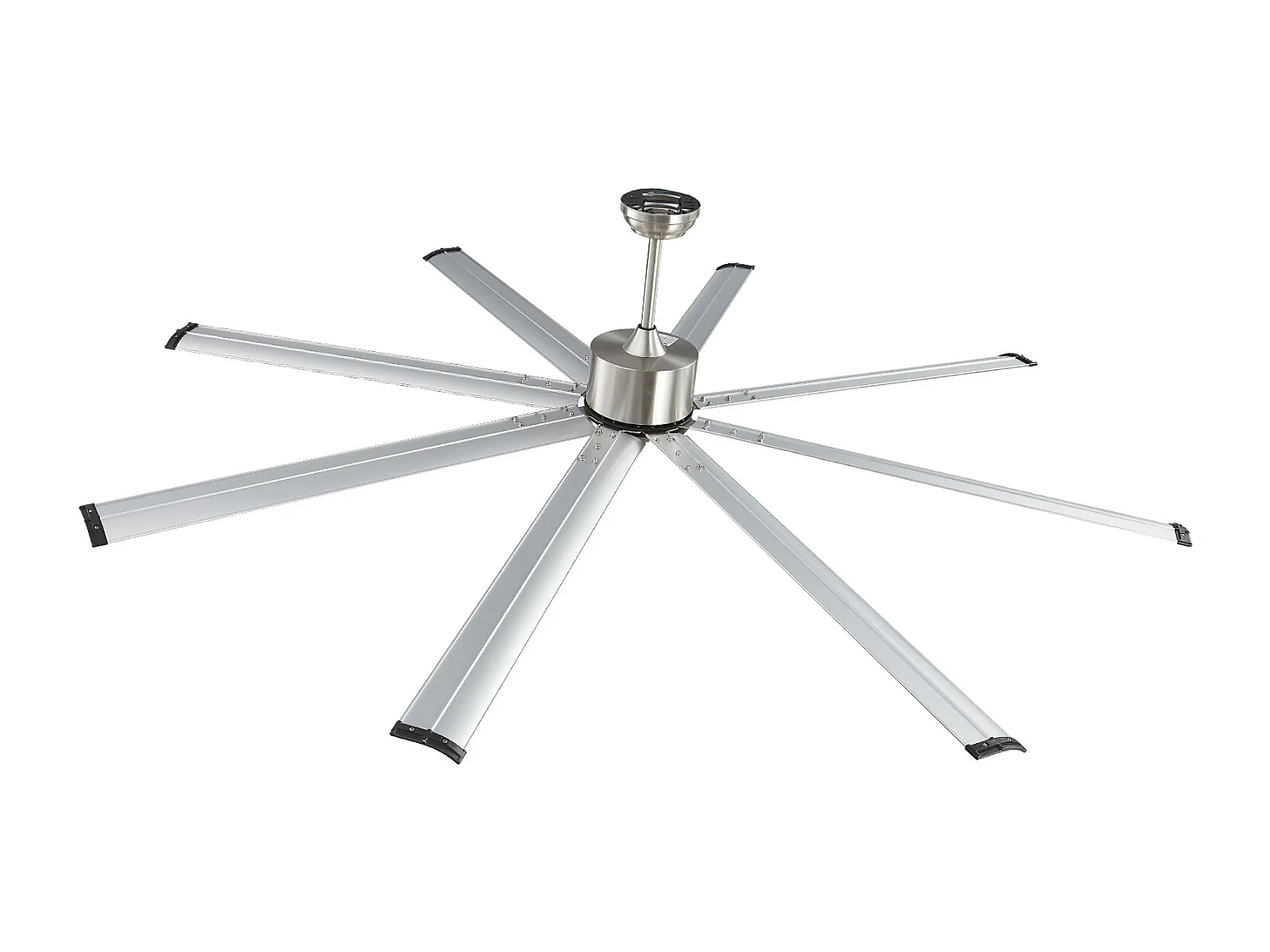 Deckenventilator aus Aluminium SucceBuy 213 cm ohne Licht und Fernbedienung Gebürstetes Nickel