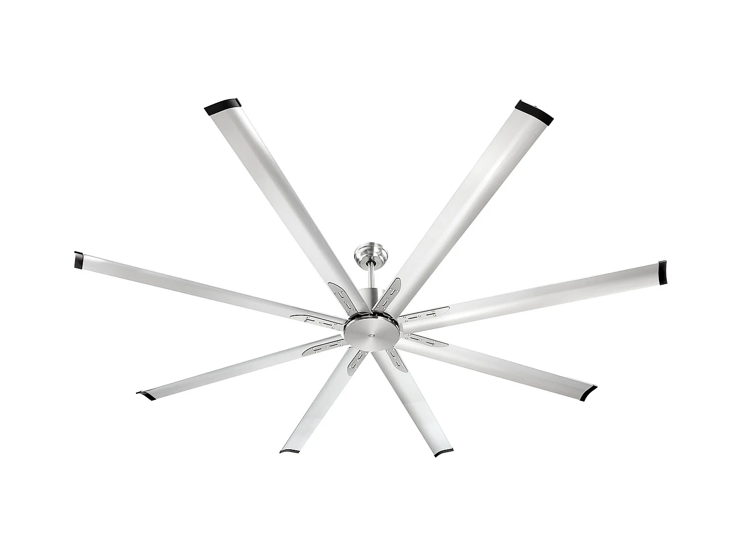 Ventilateur de Plafond en Aluminium SucceBuy 213 cm sans Lumière et Télécommande Nickel Brossé