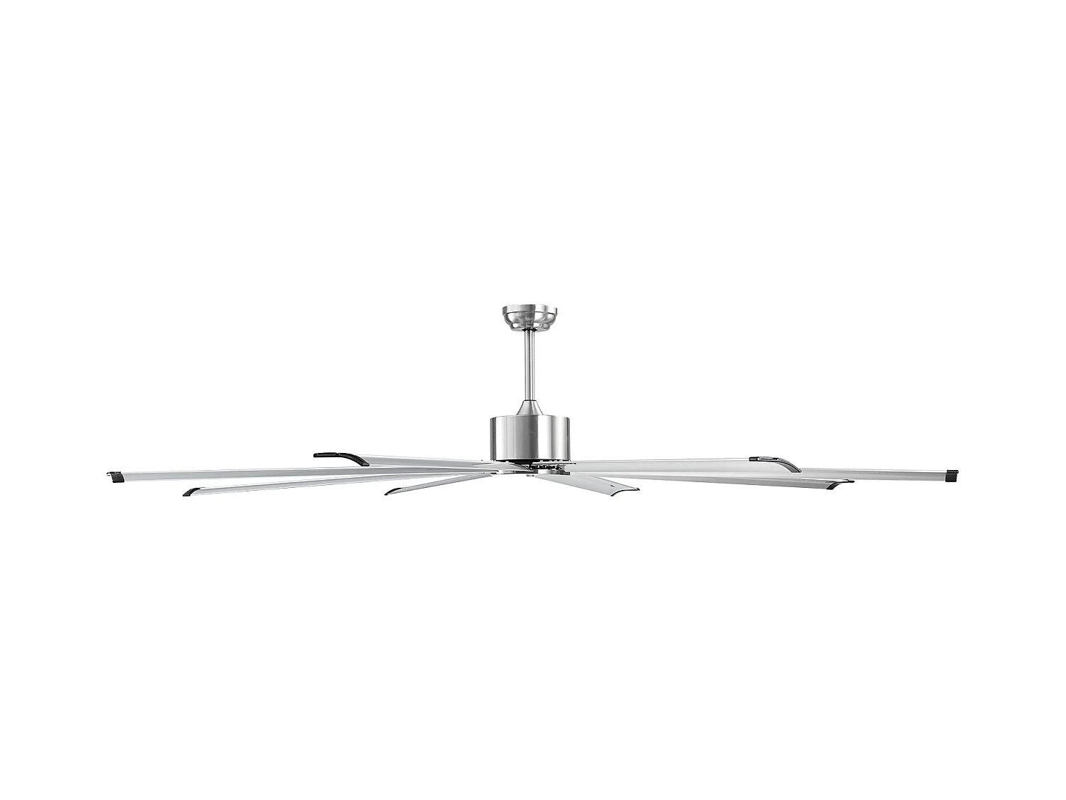 Ventilateur de Plafond en Aluminium SucceBuy 213 cm sans Lumière et Télécommande Nickel Brossé