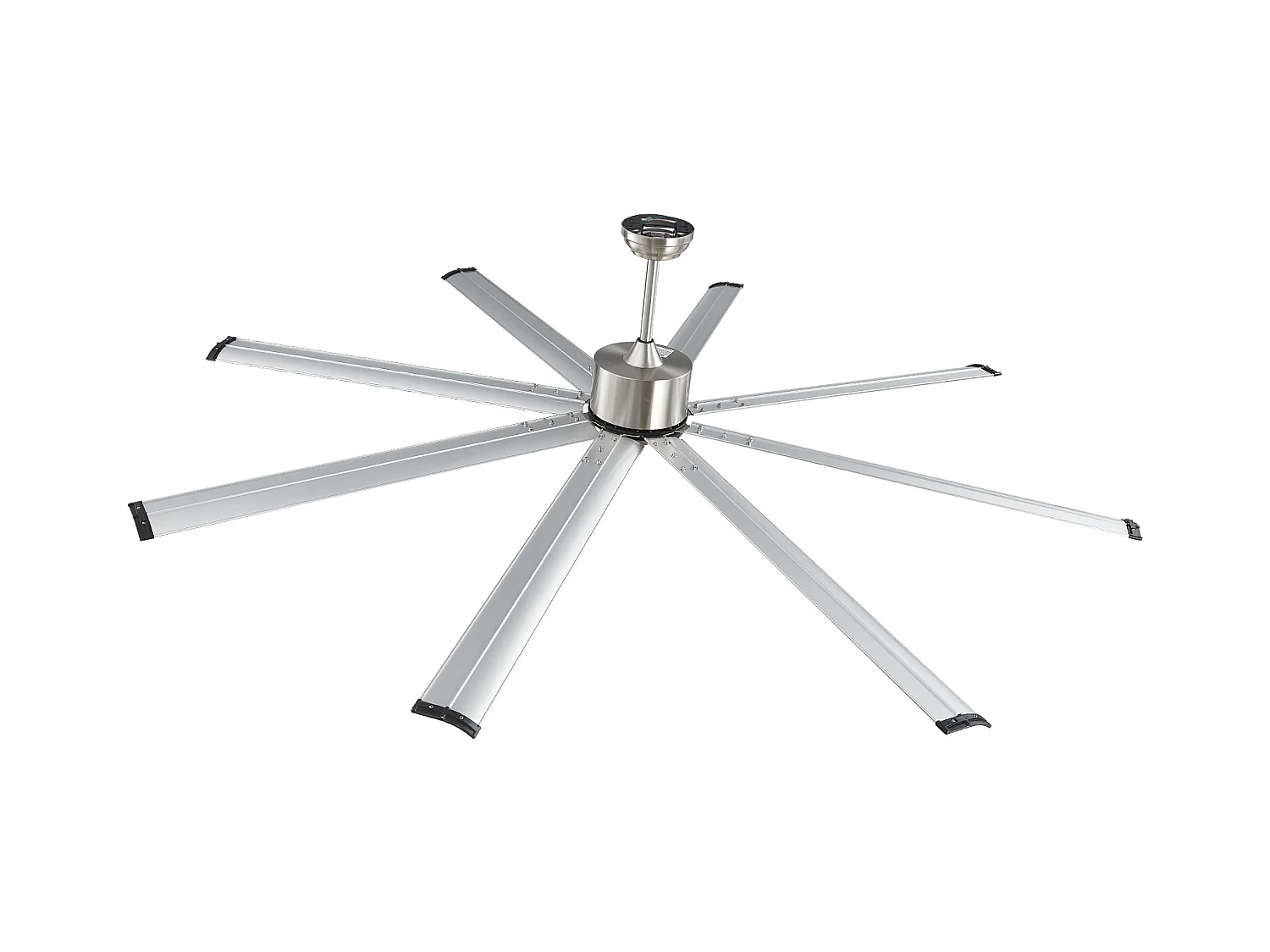 Ventilateur de Plafond en Aluminium SucceBuy 213 cm sans Lumière et Télécommande Nickel Brossé