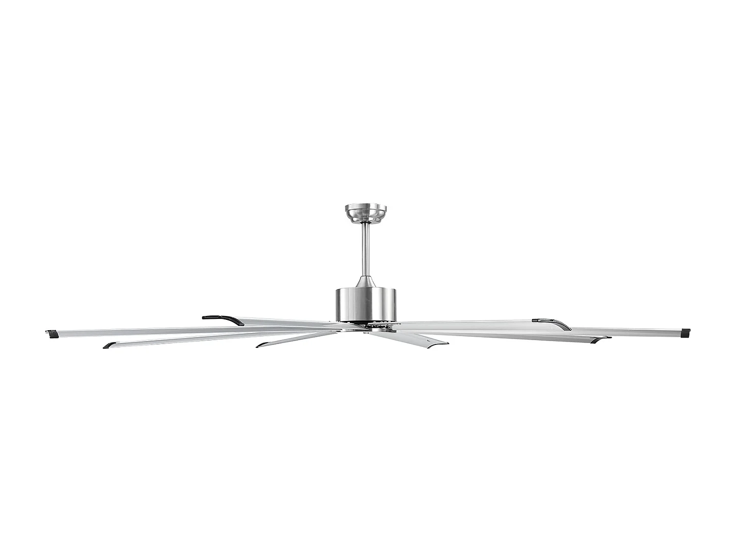 Ventilateur de Plafond en Aluminium SucceBuy 213 cm sans Lumière et Télécommande Nickel Brossé