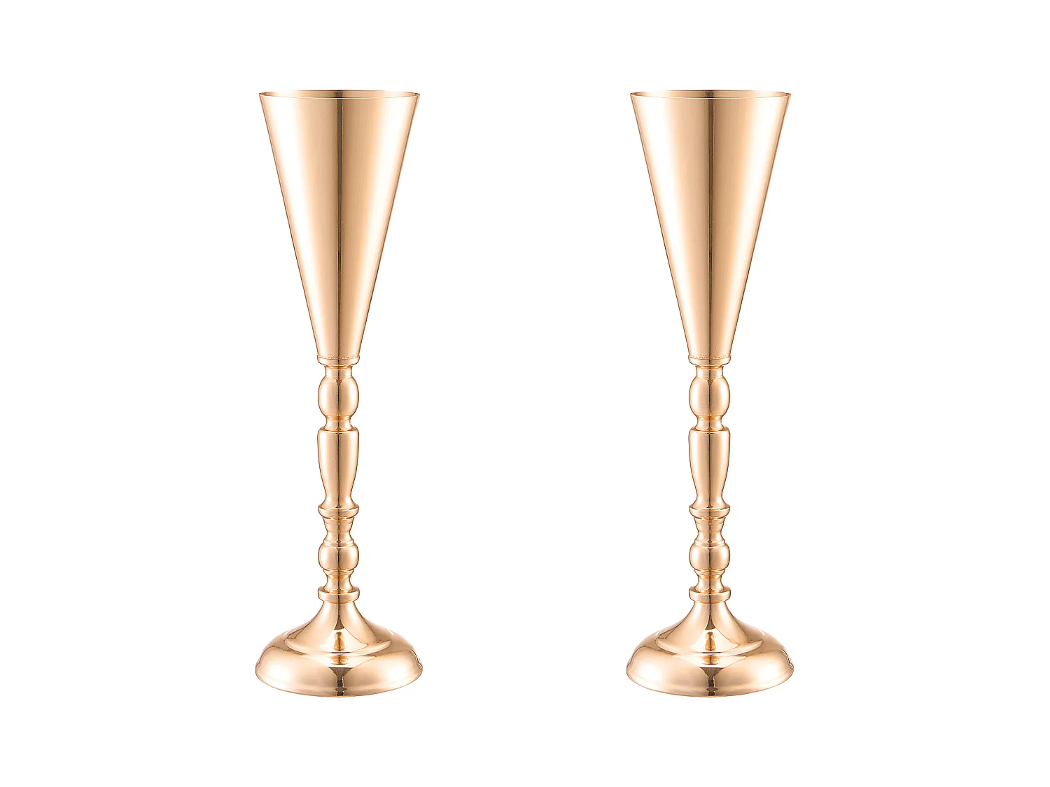 Vase SucceBuy Lot de 10 Vases à Fleurs de Mariage en Métal Doré de 43 cm de Haut pour Tables