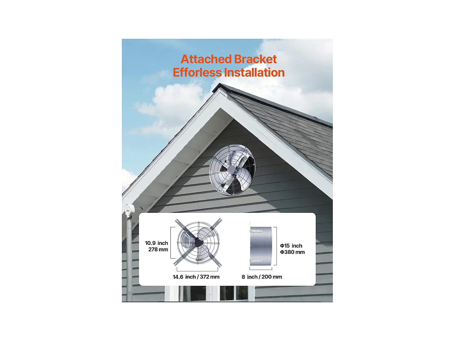 Ventilateur à Tambour SucceBuy 76cm Haute Vitesse 3 Vitesses 13000CFM pour Entrepôt