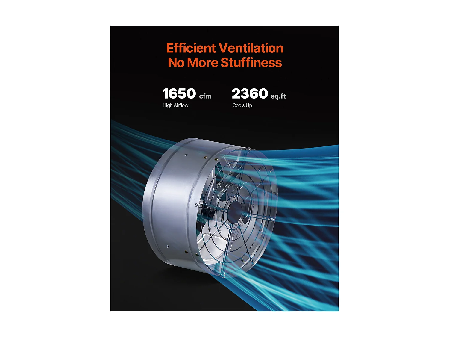 Ventilateur à Tambour SucceBuy 76cm Haute Vitesse 3 Vitesses 13000CFM pour Entrepôt