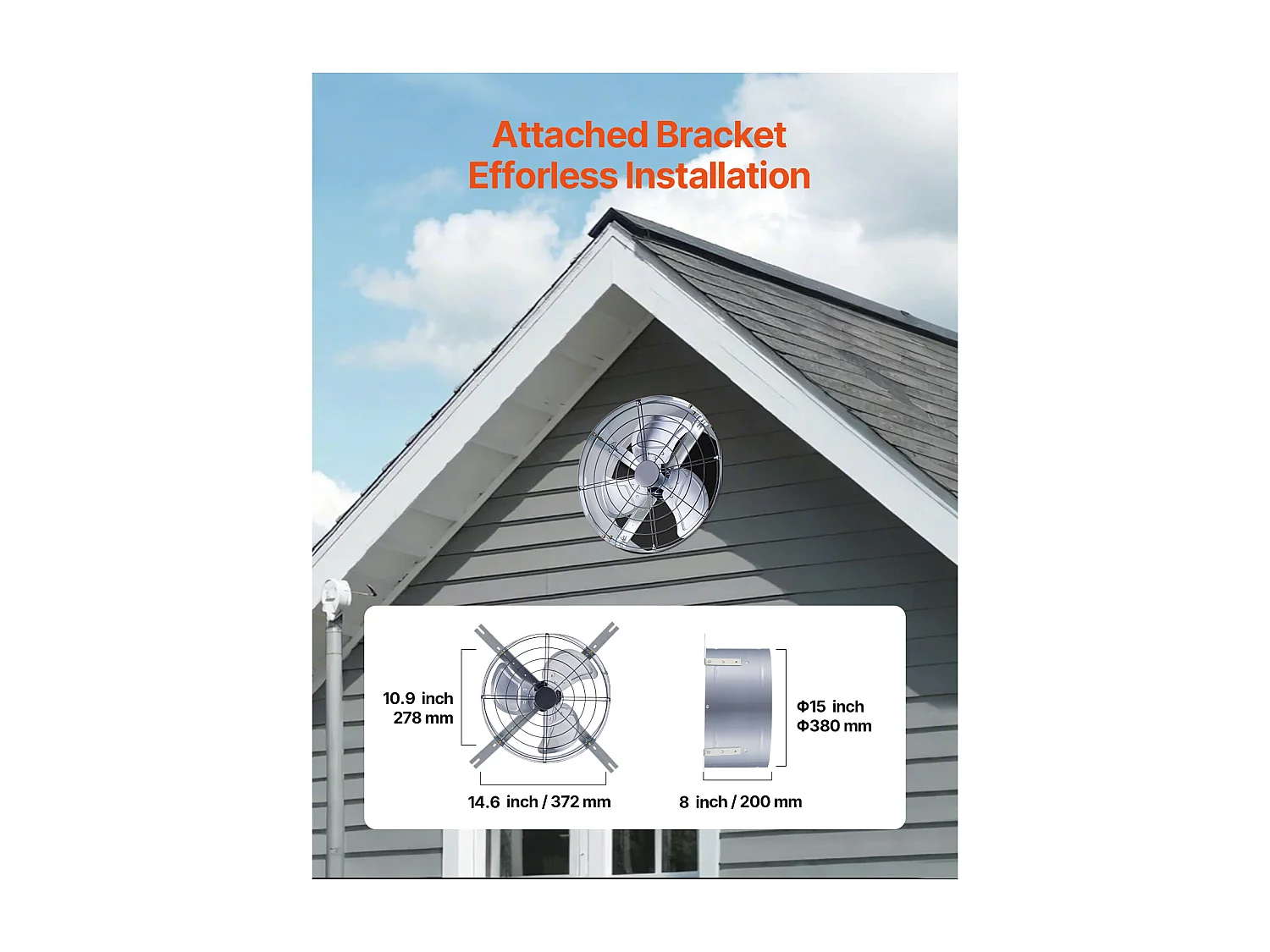 Ventilateur à Tambour SucceBuy 76cm Haute Vitesse 3 Vitesses 13000CFM pour Entrepôt