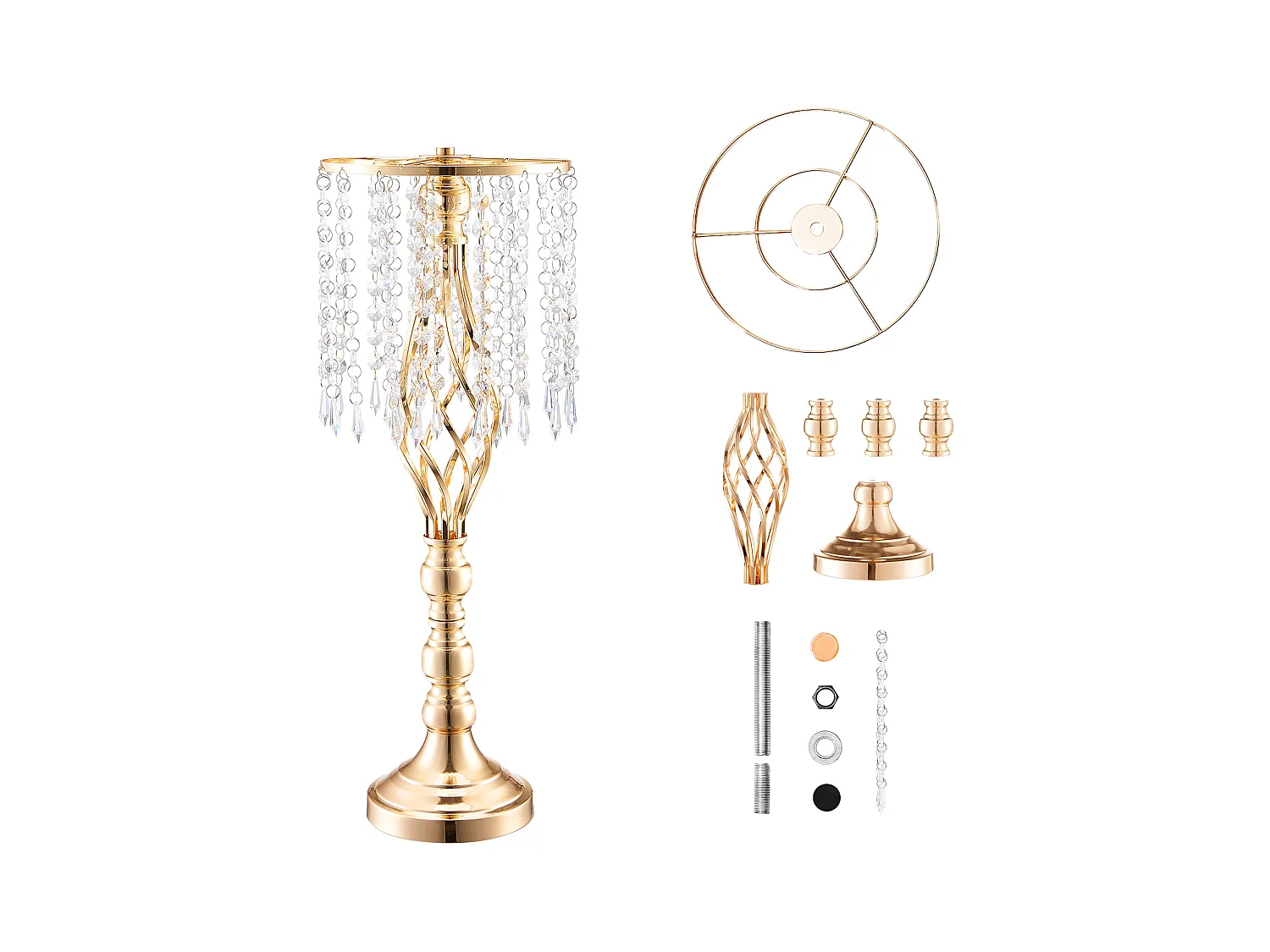 Vase SucceBuy Lot de 2 Vases à Fleurs en Cristal de 55 cm de Haut pour Mariage, Fête