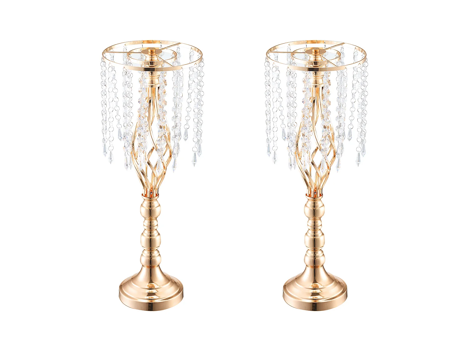 Vase SucceBuy Lot de 2 Vases à Fleurs en Cristal de 55 cm de Haut pour Mariage, Fête