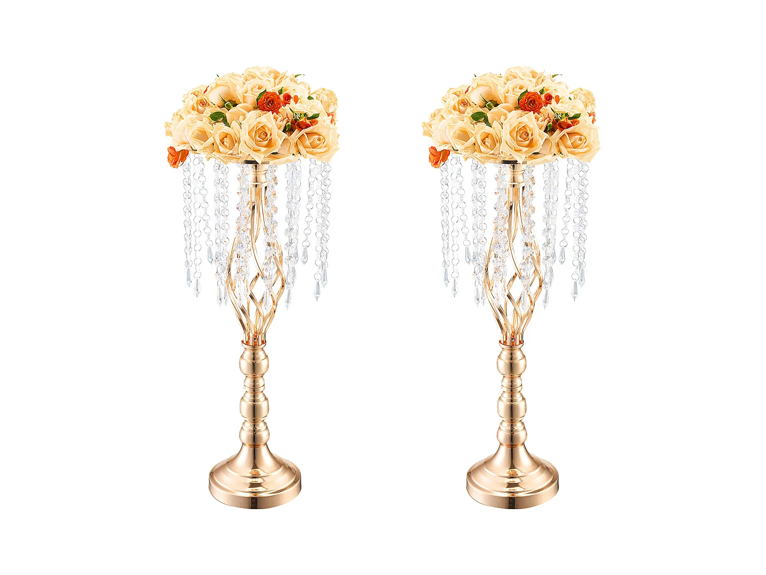 Vase SucceBuy Lot de 2 Vases à Fleurs en Cristal de 55 cm de Haut pour Mariage, Fête