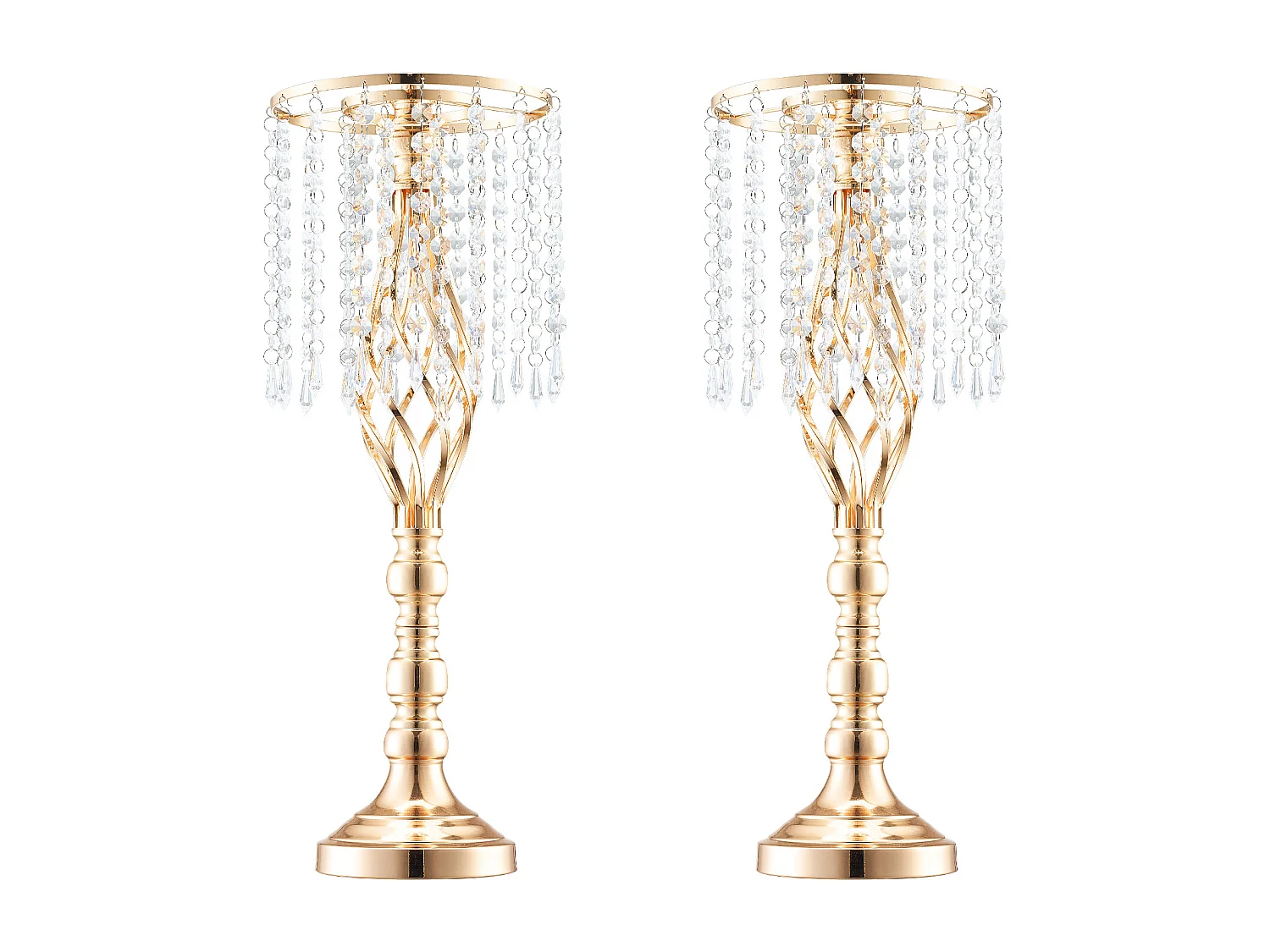 Vase SucceBuy Lot de 2 Vases à Fleurs en Cristal de 55 cm de Haut pour Mariage, Fête