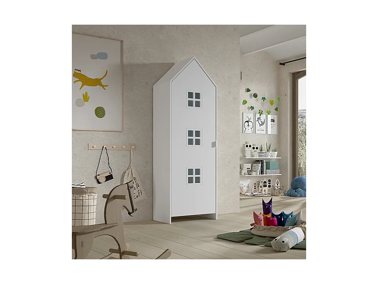Armoire Enfant Maison "Casami Bruges" 171cm Blanc