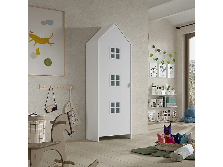 Armoire Enfant Maison "Casami Bruges" 171cm Blanc