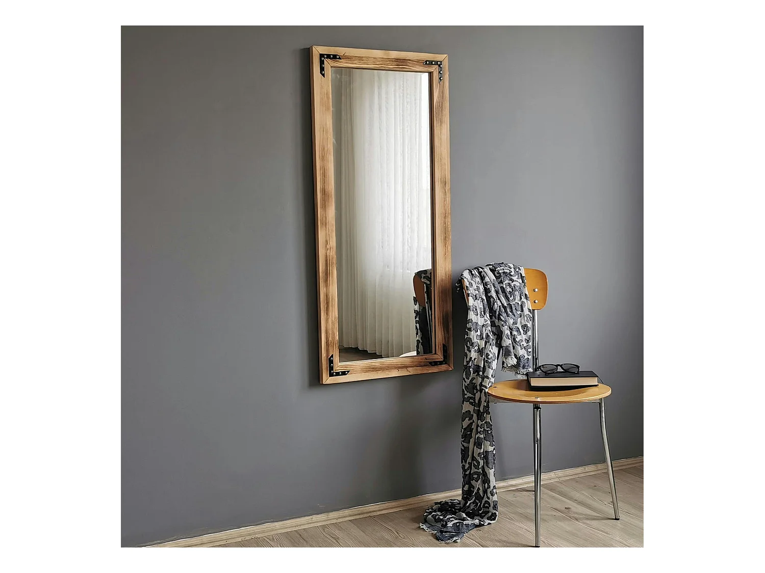Miroir mural en bois clair - format vertical HILO