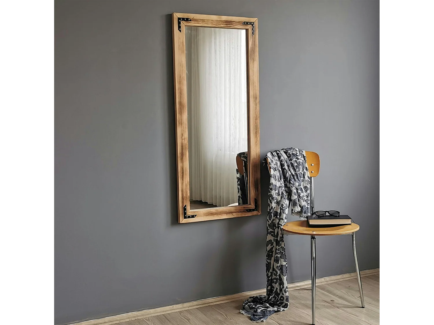 Miroir mural en bois clair - format vertical HILO