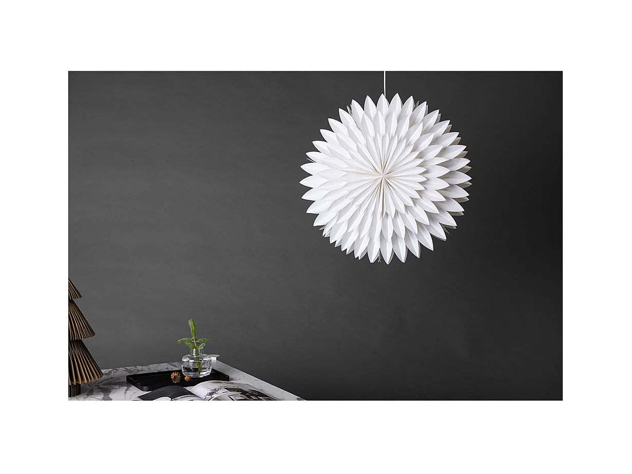 Grande stella di Natale con pendente in carta leggera Ø60cm bianco.