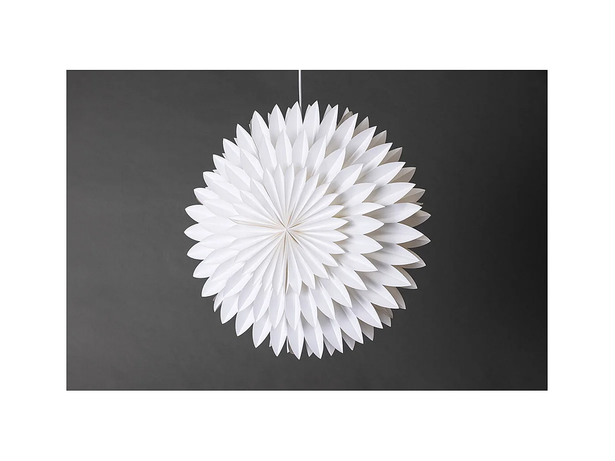 Grande stella di Natale con pendente in carta leggera Ø60cm bianco.