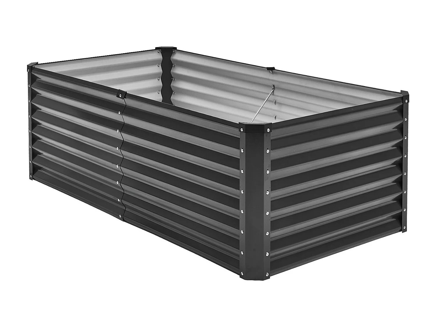 Jardinière Surélevée en Métal SucceBuy 182.88 x 91.44 x 60.96cm Jardinière d'Extérieur Galvanisée Gris Foncé