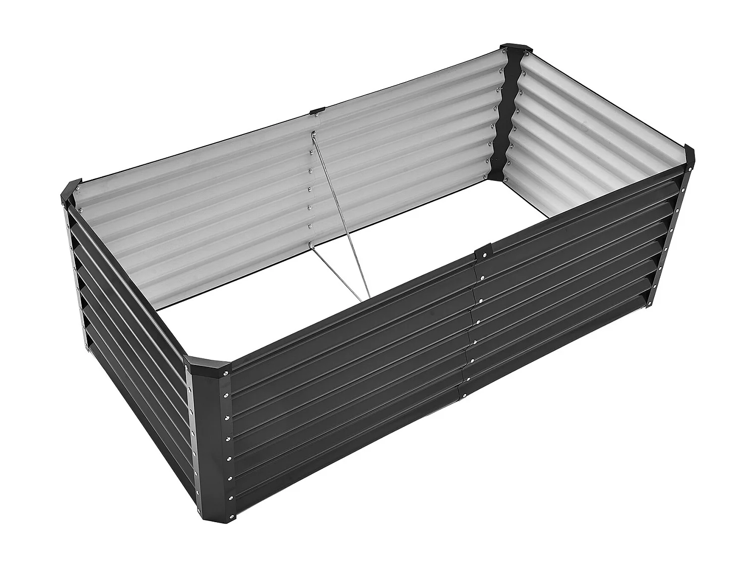 Jardinière Surélevée en Métal SucceBuy 182.88 x 91.44 x 60.96cm Jardinière d'Extérieur Galvanisée Gris Foncé