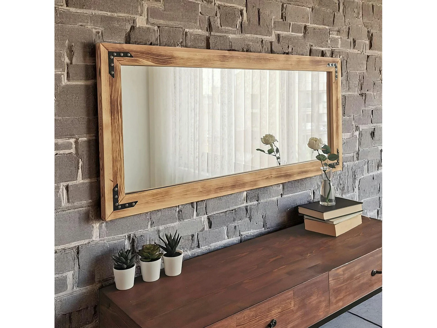 Miroir mural en bois clair - format horizontal HILO
